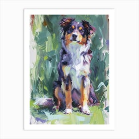 Australian Shepard Dog Acrylic Painting 2 Art Print