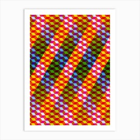 Shifting Cubes Colourful Art Print