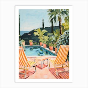 Sun Lounger By The Pool In Capri Italy 3 Art Print