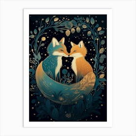 Two Foxes Art Print