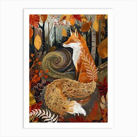 Solitary Fox In The Autumn 21 Art Print