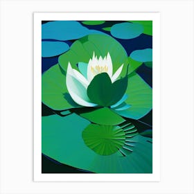 Water Lily Leaf Vibrant Inspired Art Print