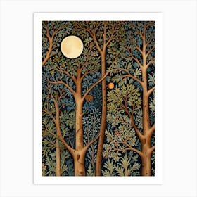 William Morris Moonlight In The Forest 9 Art Print