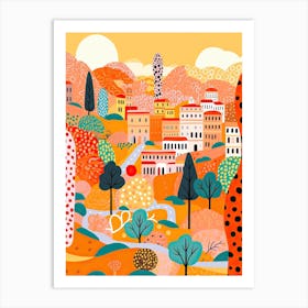 Rome, Illustration In The Style Of Pop Art 2 Art Print