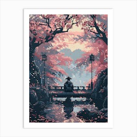 tree samurai sakura Art Print