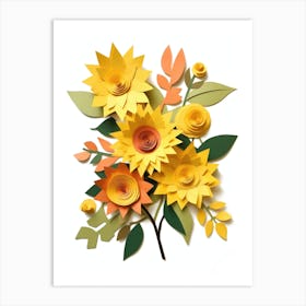 Paper Sunflowers Art Print