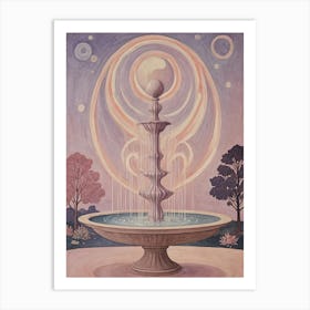 Lavender Fountain Of The Moon Art Print