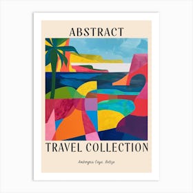 Abstract Travel Collection Poster Ambergris Caye Belize 3 Art Print