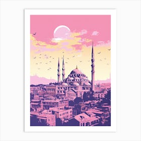 Istanbul In Risograph Style 3 Art Print