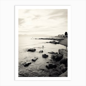 Antibes, France, Mediterranean Black And White Photography Analogue 4 Art Print