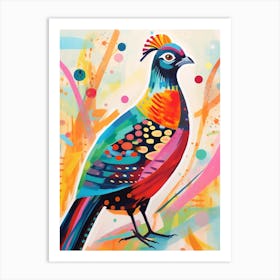 Bird Painting Collage Pheasant 6 Art Print