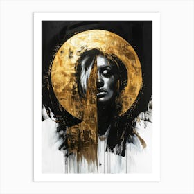 Gold And Black 66 Art Print