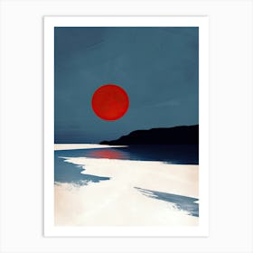 Sunset Over The Sea, Minimalism Art Print