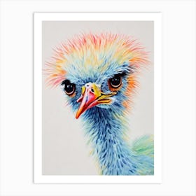 Ostrich Watercolour Bird Art Print