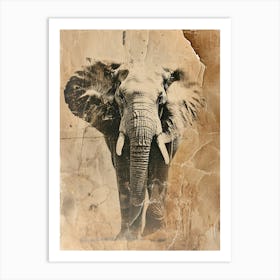 Retro Kitsch Elephant Collage 2 Art Print