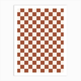 Check Rust Terracotta Checkerboard Art Print