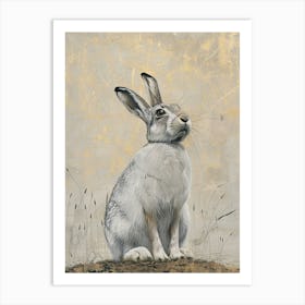 Arctic Hare Precisionist Illustration 1 Art Print