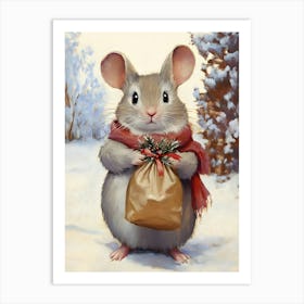 Christmas Mouse 3 Art Print