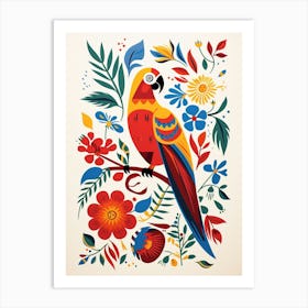 Scandinavian Bird Illustration Macaw 3 Art Print