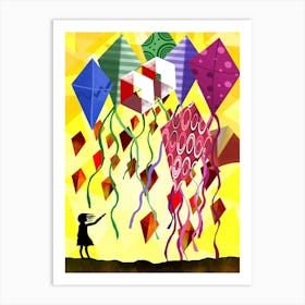 Kite Girl Art Print