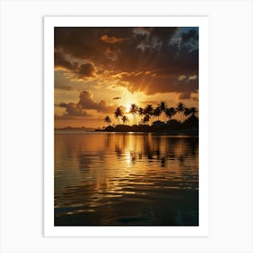 Sunset In The Caribbean Art Print