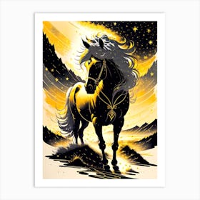 Golden Horse 1 Art Print