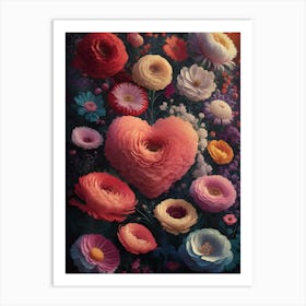 Heart Of Flowers 10 Art Print