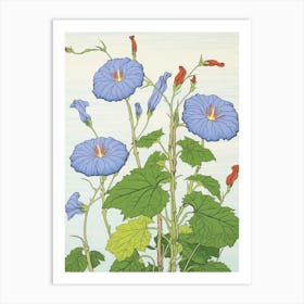 Asagao Morning Glory 4 Vintage Japanese Botanical Art Print