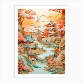 Paper Japanese Landscape Art Print