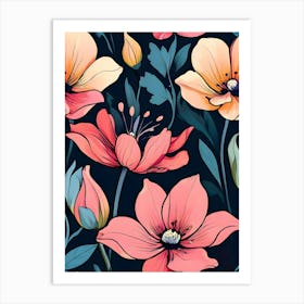 Floral Wallpaper 12 Art Print