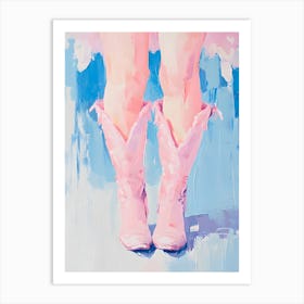 Pink Cowboy Boots Art Print