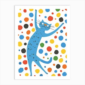 Polka Dot Cat 15 Art Print