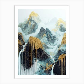 Cordillera Golden Peaks - Geometric Luxury Póster