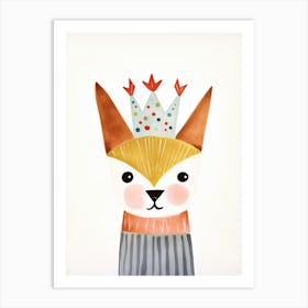 Little Fox 1 Wearing A Crown Art Print