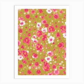 Foxglove Floral Print Warm Tones 2 Flower Art Print