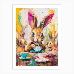 Kitsch Cute Animal Tea Party 2 Art Print