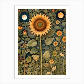 William Morris Print Sunflowers In The Moonlight Art Print