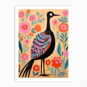 Pink Scandi Coot 1 Art Print