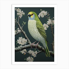 Ohara Koson Inspired Bird Painting Finch 3 Art Print