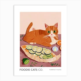 Foodie Cats Co Cat And Salad 1 Art Print