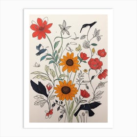 Luckycharms Flowers In The Garden Art Print