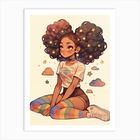 Black Girl With Afro Art Print