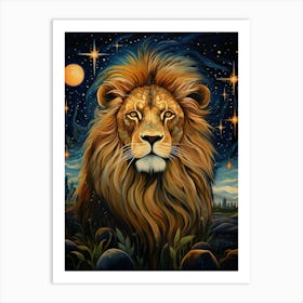 Lion At Night 1 Art Print