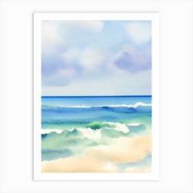 Crane Beach, Barbados Watercolour Art Print