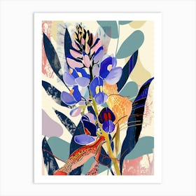 Colourful Flower Illustration Bluebonnet 7 Art Print