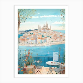 Marseille France 2 Illustration Art Print