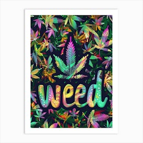 Leafy Cannabis Layers Art Print