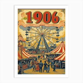 Aihrgdesign A Nostalgic Poster Of A 1906 Fairground Featuring 8d1835db 3453 402c 88d7 3f58b3bdb939 3 Art Print