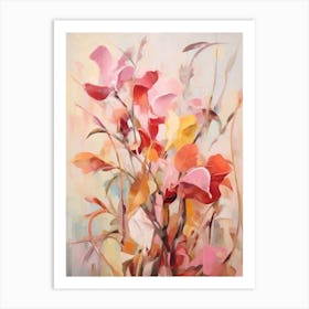 Fall Flower Painting Sweet Pea 2 Art Print