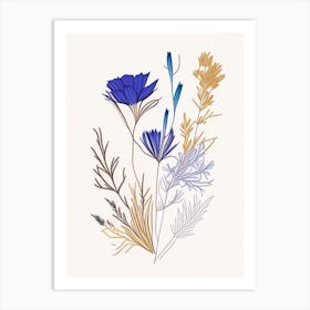 Chicory Spices And Herbs Minimal Line Drawing 1 Art Print